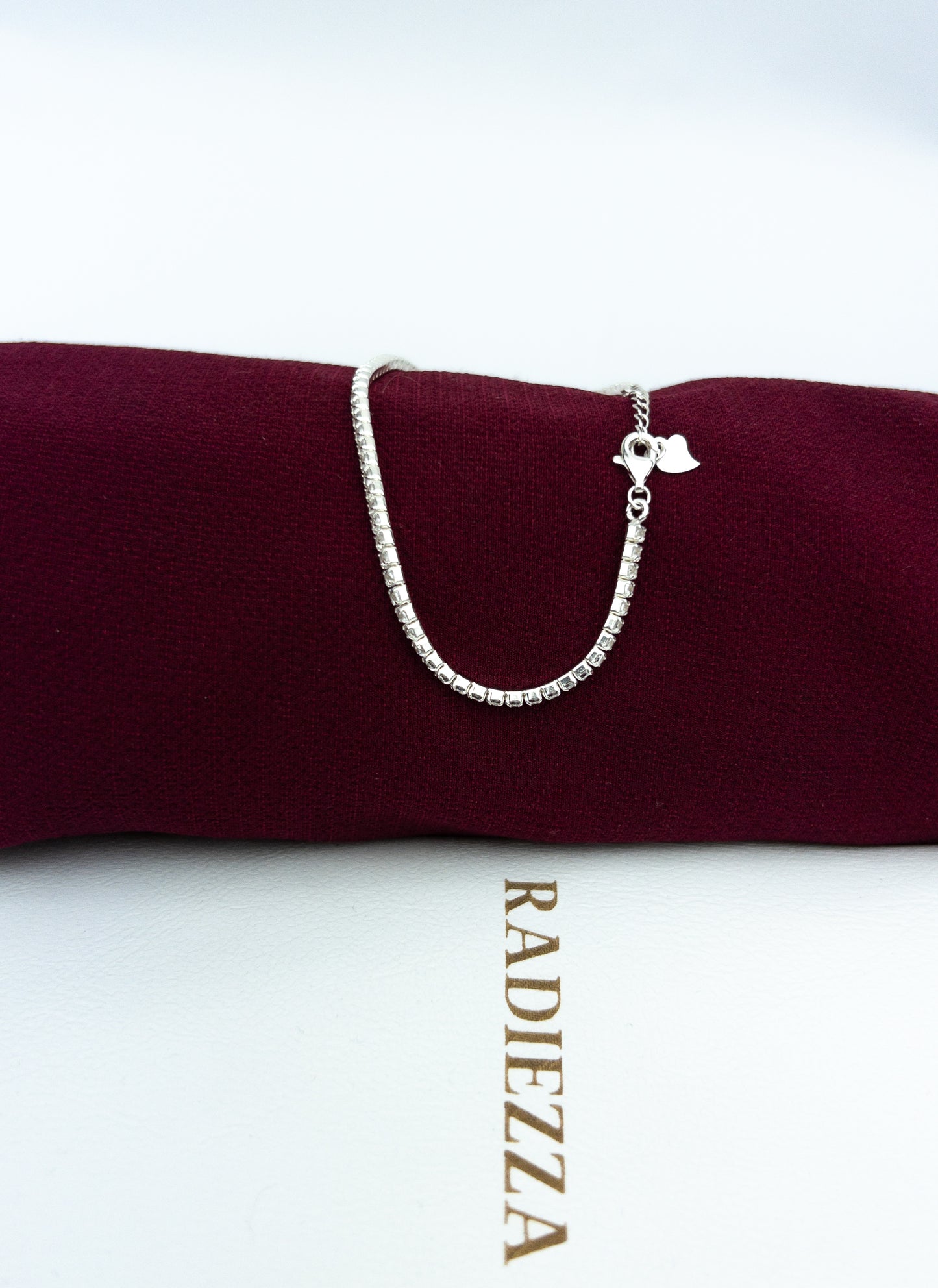 Pulseira Prata 925 - Riviera Cristal 13,5cm + 6 cm extensor