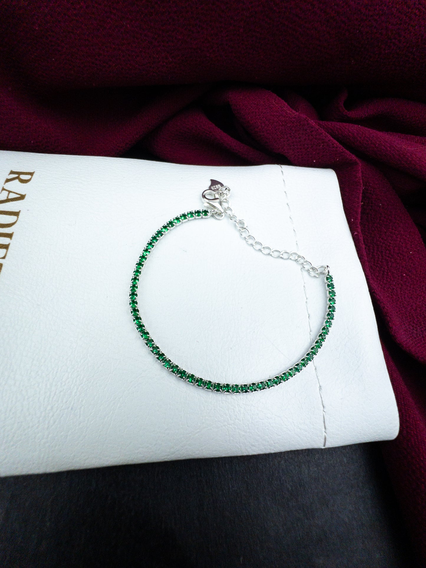 Pulseira Riviera Esmeraldas - Prata 925 13,5 cm + 6 cm extensor