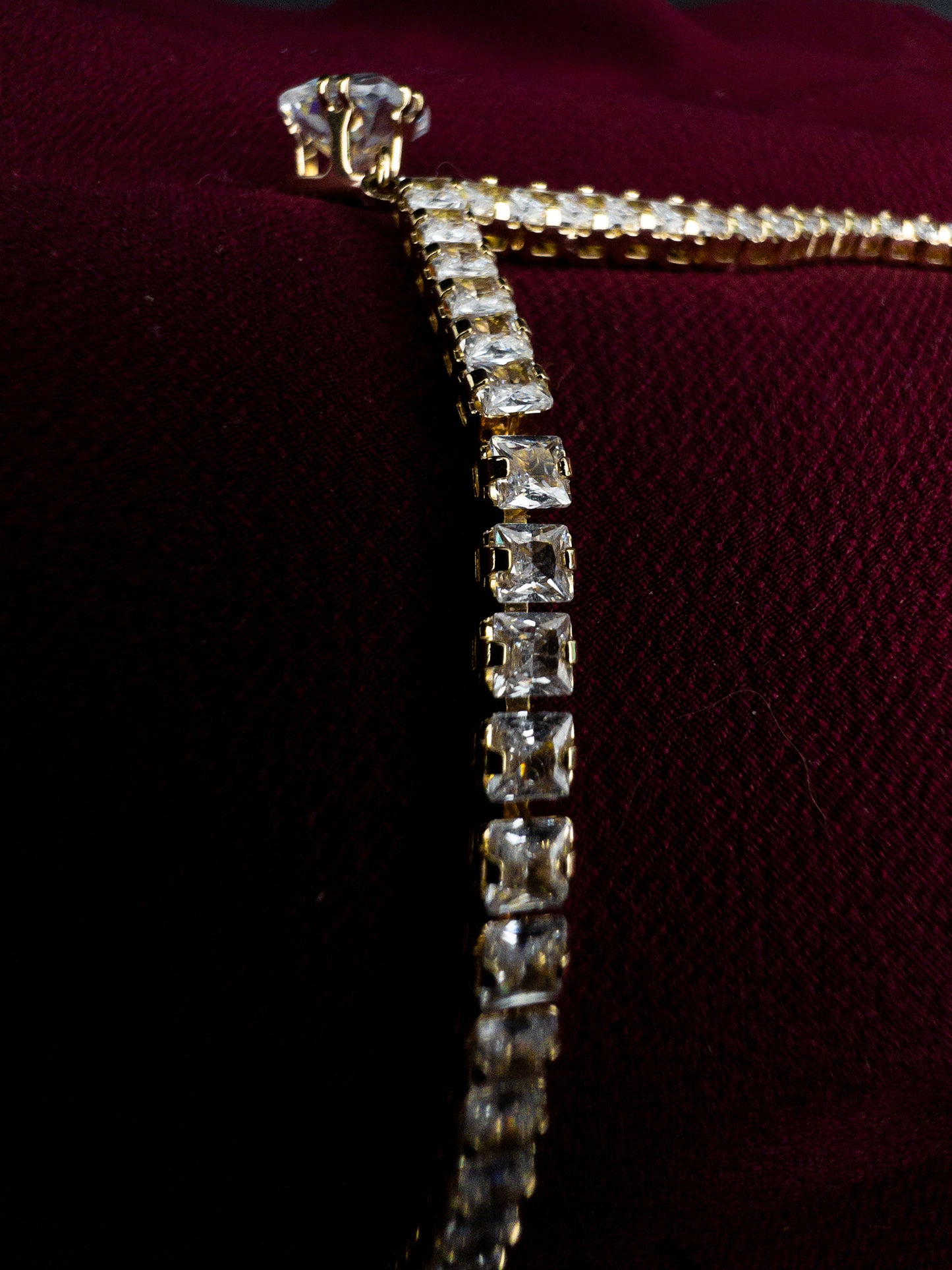 Colar Riviera De Zircônias Com Pingente Gota - Banhado a Ouro 18k