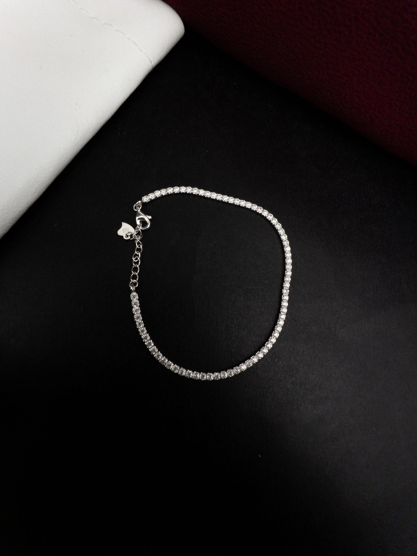 Pulseira Prata 925 - Riviera Cristal 13,5cm + 6 cm extensor