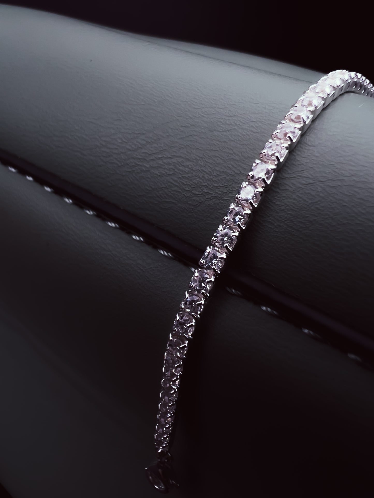 Pulseira Prata 925 - Riviera Cristal 13,5cm + 6 cm extensor