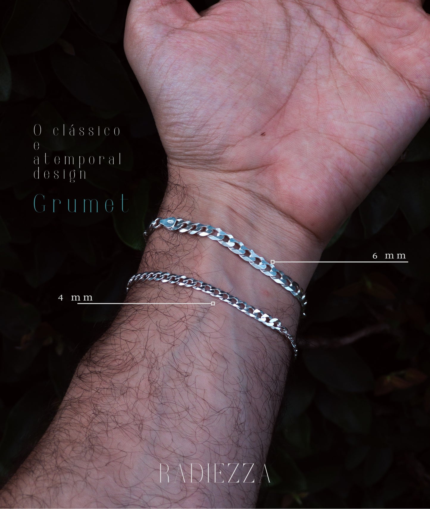 Pulseira Grumet 4 mm - Prata 925