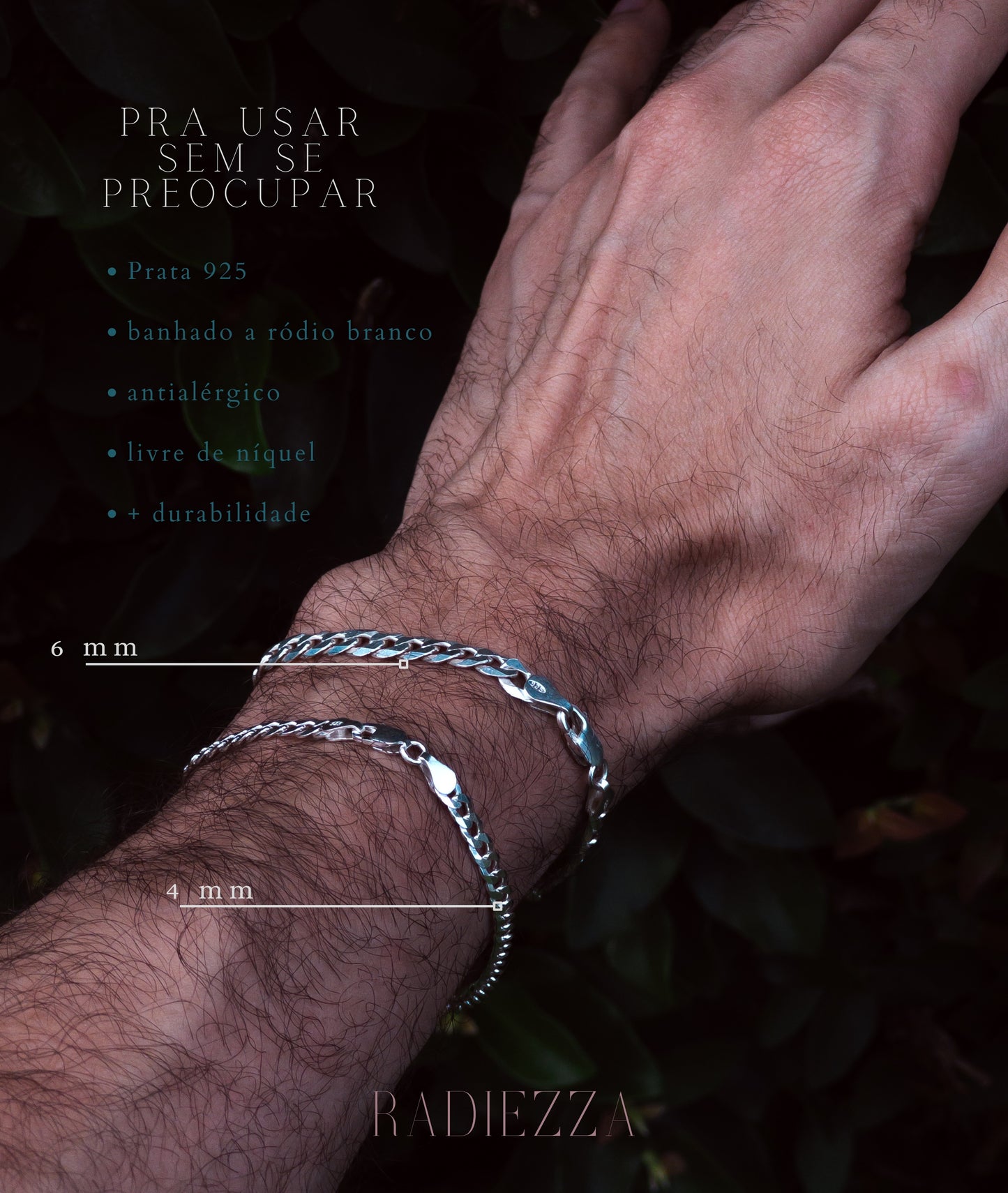Pulseira Grumet 4 mm - Prata 925