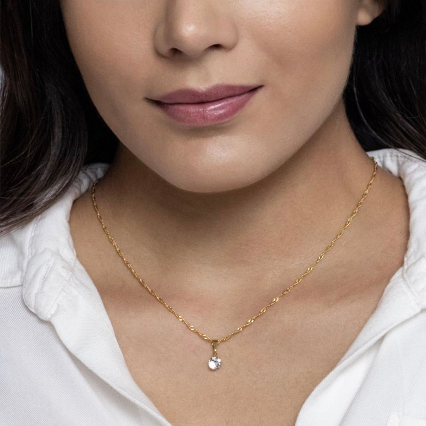 Gargantilha Ponto de Luz 45cm - Banhado a Ouro 18k
