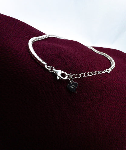 Pulseira Prata 925 - Riviera Cristal 13,5cm + 6 cm extensor