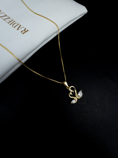 Colar Dois Cisnes - Banhado a Ouro 18k
