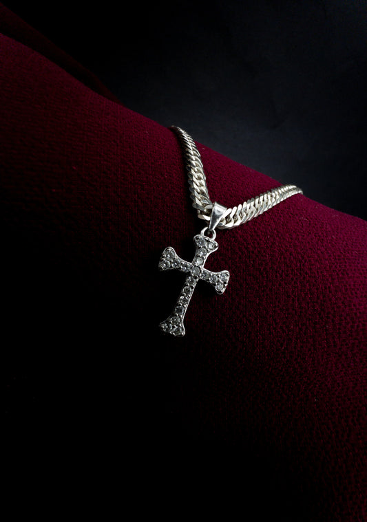Pingente de Cruz com Microzircônias - Prata 925
