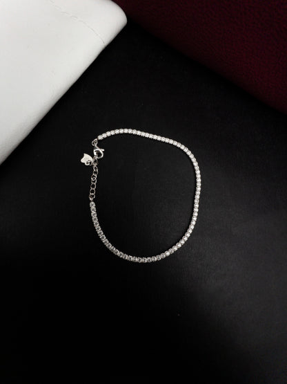 Pulseira Prata 925 - Riviera Cristal 13,5cm + 6 cm extensor