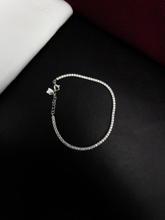 Pulseira Prata 925 - Riviera Cristal 13,5cm + 6 cm extensor