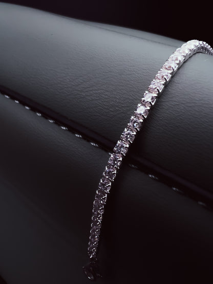 Pulseira Prata 925 - Riviera Cristal 13,5cm + 6 cm extensor
